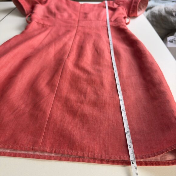 Voom By Joy Han Coral Pink Retro Pin-Up Short Sleeve Faux Wrap Pencil Dress Sz S - Picture 9 of 11